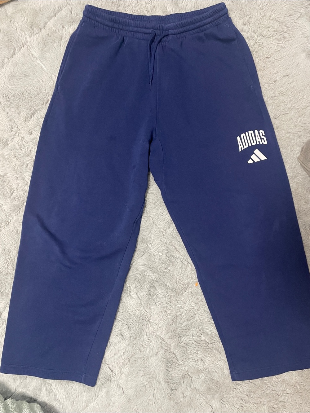 adidas Navy Sweatpants with White Logo